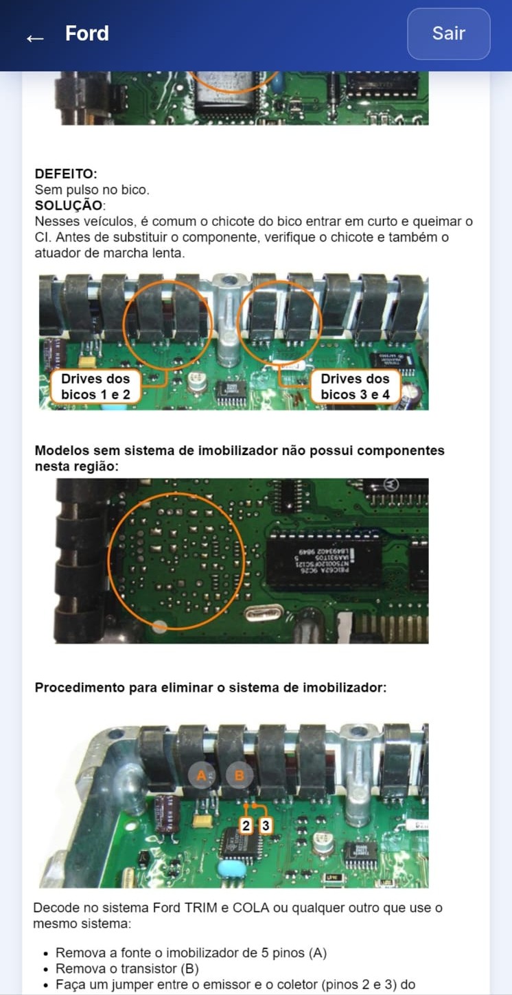 Defeito e solução Ford